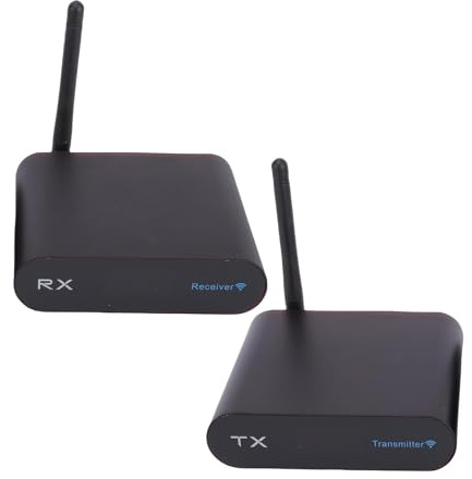 Annadue Transmisor AV Inalámbrico de 5,8 GHz, 8 Canales, Receptor Transmisor AV de Audio y Vídeo, PAL NTSC, Transmisión de 400M, Plug and Play (Enchufe de la UE)