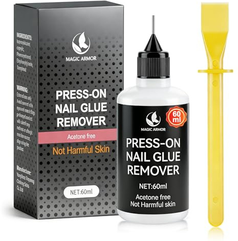 60 ml nagellimborttagare för press-on naglar – exakt, acetonfri borttagare för falska naglar och konstgjorda naglar, mild användning, snabb och enkel borttagning av nagellim för gör-det-själv-manikyr