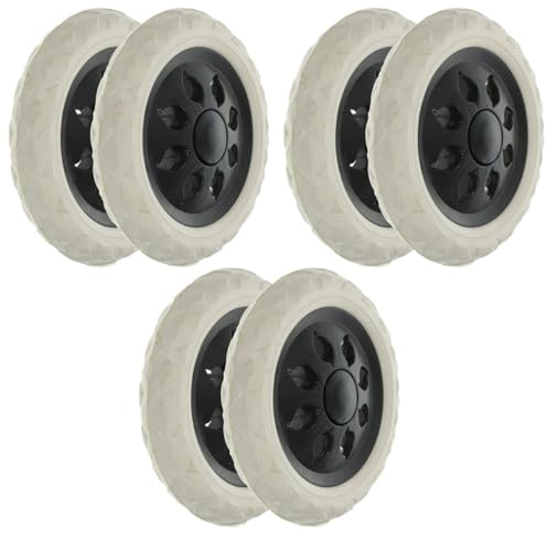 Ciieeo Lot de 6 Roulettes Robustes Noires pour Chariots, Roues Pivotantes de Rechange Compatibles Caddies et Fauteuils Roulants, Silencieuses et Résistantes à L'usure pour Usage