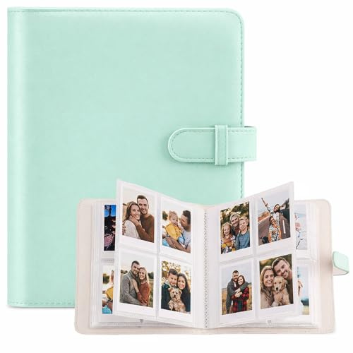 256 Taschen Fotoalbum, Mini Film Album für 2x3 Zoll Filme kompatibel mit Fujifilm Instax Mini 12 11 9 8 25 70 90 40 99 SE 7+ Mini LiPlay Link2 EVO, Polaroid Snap PIC-300 (Grün)