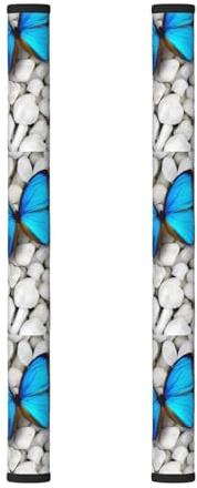 BLWSLC Guantes para manija de puerta de refrigerador con patrón de mariposa y piedra (paquete de 2), adecuados para microondas y lavavajillas.