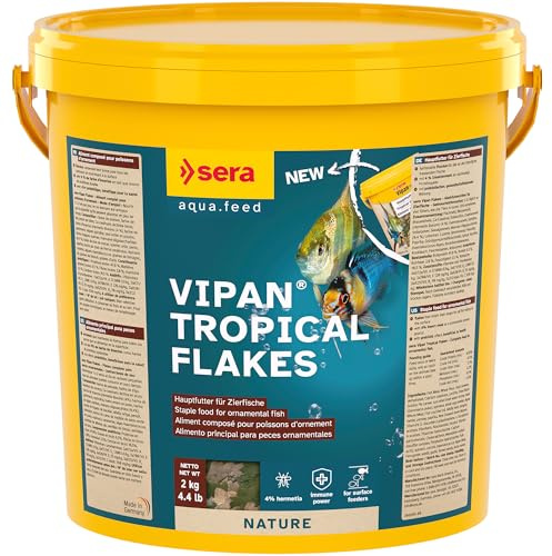 sera vipan Flakes 10 L 2.000 g | alimento Principal para Peces Ornamentales Que se alimentan en la Superficie | Escamas Que Mantienen su Forma | favorece un Crecimiento Sano y el Desarrollo