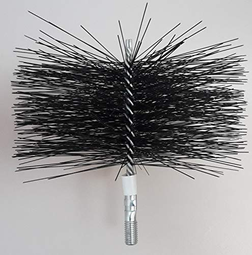 Ofenrohrbürste Drahtbürste Kaminbürste Heizkesselbürste Schornsteinbürste Kaminofenbürste Kaminbesen Rohrbürste rund aus formstabilem Stahldraht Kaminkehrerqualität (130mm)