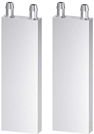 CLDIY Aluminium Wasserkühlblock, Flüssigkeitswasserkühler Kühlkörpersystem für PC Computer CPU Graphics Kühler Kühlkörper Endothermic Head Silber (40mm x 120mm x 12mm) 2 STÜCK