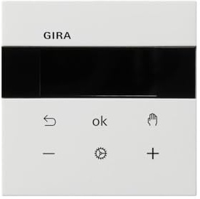 Gira 5394112 System 3000 Raumtemperaturregler BT, Flächenschalter, reinweiß glänzend