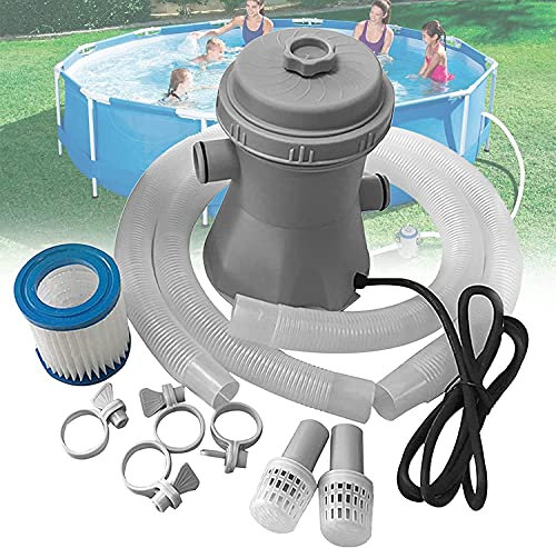 GJXJY Pompa con Filtro A Cartuccia Trasparente per Piscine Fuori Terra, Pompa con Filtro per Piscina, per Piscina Gonfiabile con Struttura in Metallo