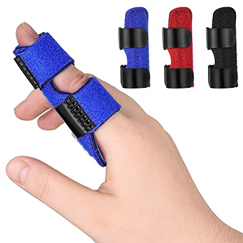 SOSPIRO Fingerschienen, verstellbar, Auslöser, Gleichrichter für alle Finger, 3 verschiedene Farben, 3 Stück
