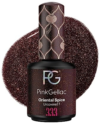 Pink Gellac UV Gel Nagellack - 333 Oriental Spice 15 ml - Lang Anhaltend UV Nagellack Braun - Gel UV für 14 Tage Nägel in Salonqualität - Made in Holland