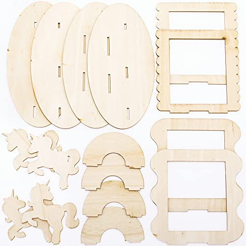 Baker Ross FC371 Einhorn Holz Fotorahmen Bastelsets, Sortiert, Mittel