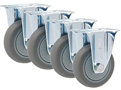 MNNM Ruedas De Goma, Ruedas De Transporte, Ruedas para Muebles Pesados, Ruedas Fijas, Ruedas Giratorias con Freno, 4 Piezas, Gris (Size : Directional Wheel)