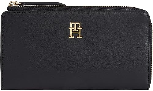 Tommy Hilfiger Damen TH Feminine Large Slim Wallet, Schwarz, OS, Schwarz