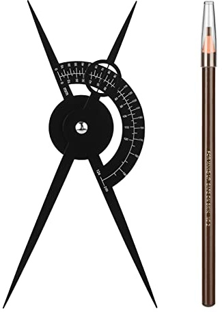 ATOMUS Tattoo Eyebrow Ruler Protractor Golden Ratio Ruler Makeup Tool with Brown Mark Pencil Microblading Caliper Eyebrow Positioning Measuring Tools to Shape Eyebrows