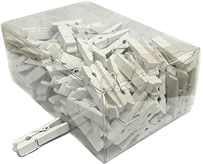 Generico Confezione da 100 PZ Mini MOLLETTE 3.5 cm Ideali per segnaposto bomboniere Bouquet Fiori bigliettini creazioni Artigianali Fai da Te (Bianco)