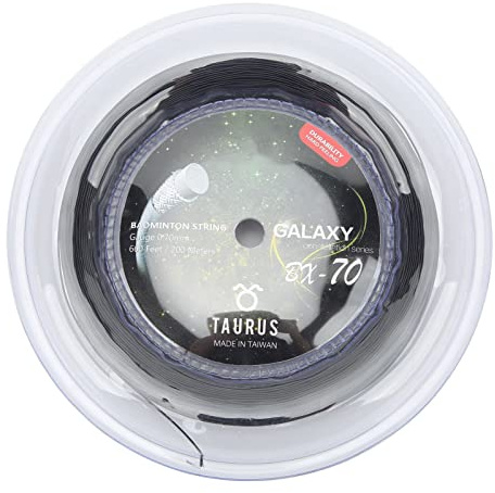 Buachois Corda per Racchetta da Badminton,Corda da Badminton Elastica Alta 200 M Linea da Badminton per Durata 0,7mm per Racchette da Badminton Volani(Nero)