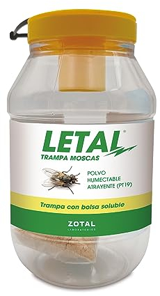 LETAL Trampa Moscas 1 LITRO + sobre ATRAYENTE 20 gr