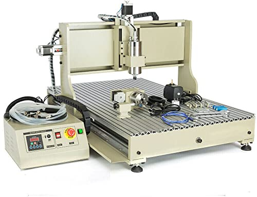 Máquina de grabado CNC 6090 de 1,5 kW, 4 ejes, fresadora CNC, 2200 W, con USB, router para metal, cristal, madera, piedra (1500 W)