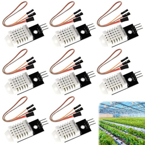 8 stycken DHT-temperatursensor 22/2302 och fuktighetssensor med kretskort och kabel 3,3–5,5 V DHT-temperatursensor kompatibel med Arduino, sensor 22 digital temperatur och fuktighetssensor