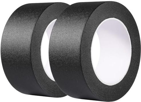 MIHURO 2 Rolls Masking Tape 48mm x 50m Black Painters Tape for Painting | Waterproof Wide Masking Painting Tape Decorating Tape for Painting Protection Marking Decorating