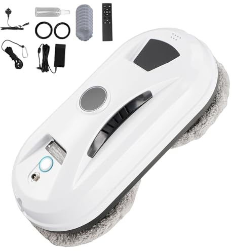 TeamSky Window Cleaner Robot Smart Glass Cleaner Robot Automatic Robot Window Cleaner with 5600 Pa Powerful Suction, Deep Cleaning, Suitable for Home and Office Buildings