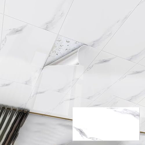 Minglez Self Adhesive Ceiling Tiles Peel and Stick, Ceiling and Wall Panels White with Textured, Apartments Dorm Suspended Ceiling Tiles for Popcorn Wall(8pack)