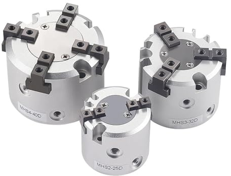 YMUGUEGH 1 Stück MHS2/MHS3/MHS4 Serie 2/3/4 Finger pneumatischer Greifer Ersatz Double Action rotierender Luftzylinder 16D/20D/25D/32D/40D/50D(32D)