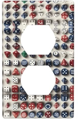 YYHWHJDE Set di dadi da gioco con quadro a doppia presa, pannello di copertura per presa elettrica, resistente agli urti e durevole, 11,4 x 7 cm
