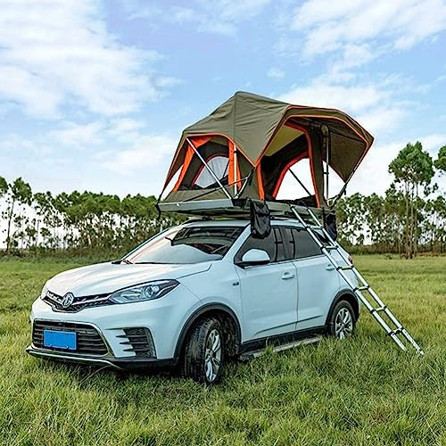 Tienda de campaña de techo de viaje para coche, equipo de exterior plegable para 2 personas, diseño transpirable y ventilado, almacenamiento conveniente, ideal para viajes por carretera y camping