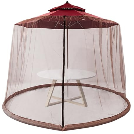 Generico Zanzariera Per Ombrellone Da Giardino,Schermo per Ombrellone da Esterno | Maglia Parasole per Giardino e Balcone 3x2.3 m con Cerniera