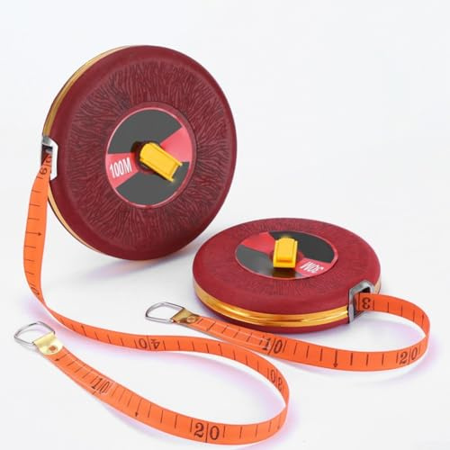Zilimontt Mètre ruban long en fibre de verre 10 à 100 m - Règle de mesure métrique double face durable et légère pour la construction, l'arpentage routier, le chemin de fer et les tâches d'aménagement