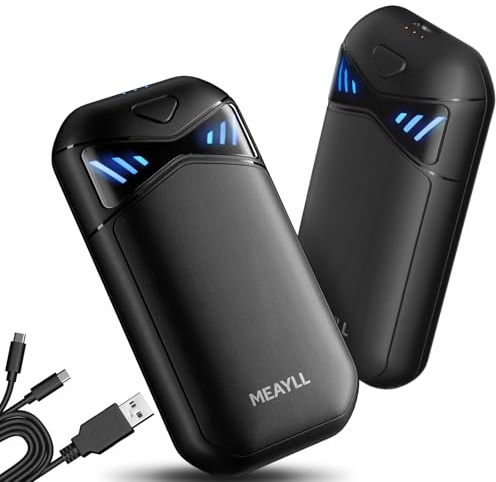 Handwärmer Wiederaufladbar 2er Pack, Magnetischer Taschenwärmer mit LED Anzeige & 6000mAh Akku, 3 Heizstufen Elektrischer Wärmer für Outdoor & Winter, Geschenk für Frauen & Männer