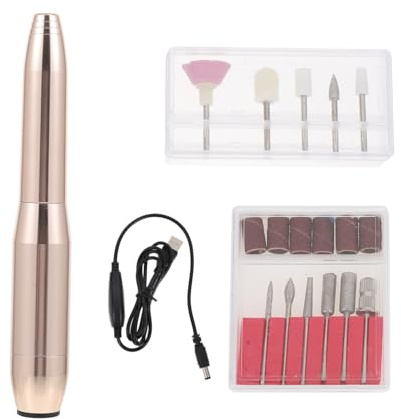 DECOMELODY Trattamento Unghie USB Portatile Penna Lucidatrice Elettrica Regolabile per Manicure e Pedicure Rimozione Gel Sicura e Design Compatto Ergonomico