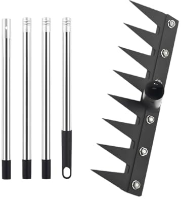 Attrezzo Diserbante Con Manico Lungo | Attrezzo Manuale Estirpatore Erbacce Rimozione - Estirpatore Ergonomico a Lunghezza Telescopica per Arieggiare Terreno Aiuole Giardino Prato Pulizia Aghi