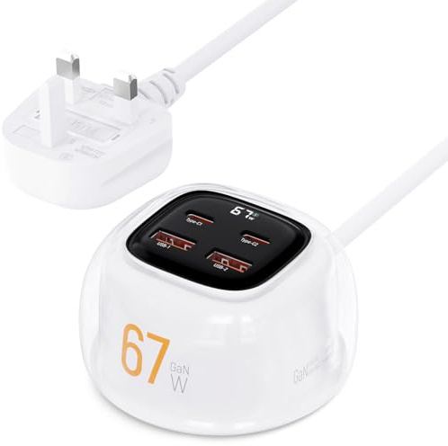 67W USB C Charger 4 Ports Fast Charging Station Block Portable Wall PD Charger Power Adapter Laptop Desktop Charger Supports PPS Compatible with MacBook Pro,Steam Deck,Sam-sung Series, etc