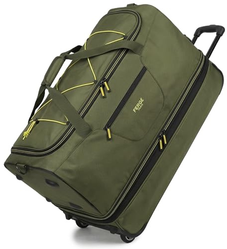 FERGÉ XL große Reisetasche mit Rollen erweiterbar und Schuhfach - Trolley mit Spanngurten Weichgepäck Reisetasche Weekender Paris