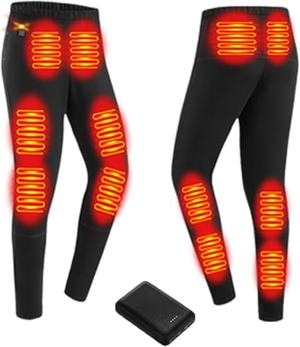 VUIKLCty Ropa Interior calefactable con 12 Zonas, Tres velocidades y Ajuste de Temperatura. Pantalones calefactables eléctricos for Senderismo al Aire Libre.(Menblack,XL)