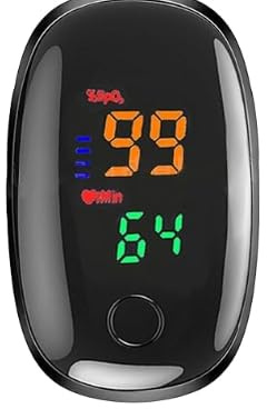 Monitor Per Ossigeno Del Sangue Aggiornato 2025, Misuratore Di Ossigeno A LED Non Invasivo, Misuratore Di Ossigeno Non Invasivo (Nero)