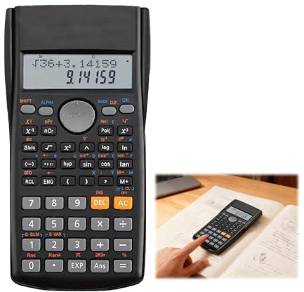 Calculatrice Scientifique 240 Fonctions 2 Lignes,Calculatrice d’Ingénierie pour École et Étudiants,Grand Écran LCD, Fonctions Avancées, Noir