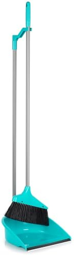 Vilde sopset med långt handtag 95 cm, kvast med sopskyffel och gummiläpp, stativuppsättning för golvrengöring, sopset för kök hushåll lägenhet