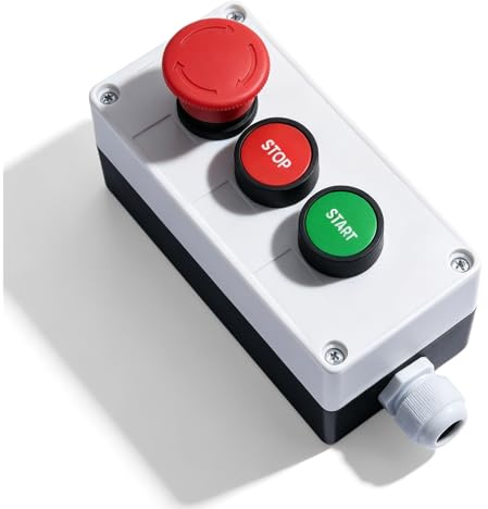 Interruttore di emergenza, interruttore di emergenza, interruttore momentaneo, interruttore start-stop, pulsante + 1NC a fungo rosso, interruttore a pressione di emergenza, interruttore a pulsante
