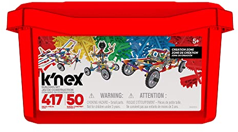 Basic Fun K'NEX | Creation Zone Building Set 50 Model | 417 Piece Educational Learning Kit with Storage Tub, Engineering Construction Toys for Kids 5 16511