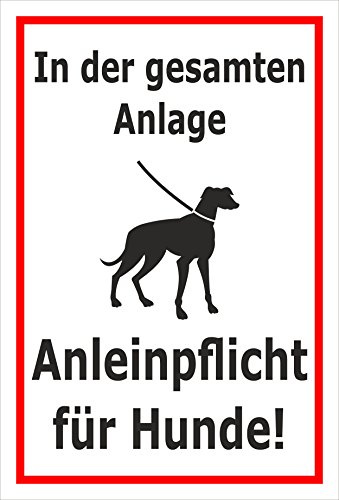 Melis-Folienwerkstatt Schild - Anleinpflicht für Hunde - 30x20cm | 3mm Aluverbund – S00216-019-B -20 VAR.