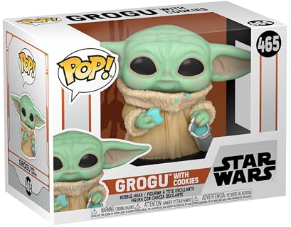 Funko Pop! Star Wars: The Mandalorian - Grogu (The Child, Baby Yoda) mit Cookie - Vinyl-Sammelfigur - Geschenkidee - Offizielle Handelswaren - Spielzeug Für Kinder und Erwachsene - TV Fans
