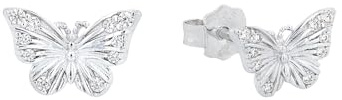 Amor Ohrstecker 925 Sterling Silber, 375 Gold Damen Ohrschmuck, Gold, Silber, mit Zirkonia, Kommt in Schmuck Geschenk Box