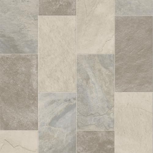 VINYL FLOORING UK Stone Effect Anti Slip Vinyl Flooring Roll Home Office Kitchen Bedroom Bathroom Lino Modern Design-1mt X 2mt