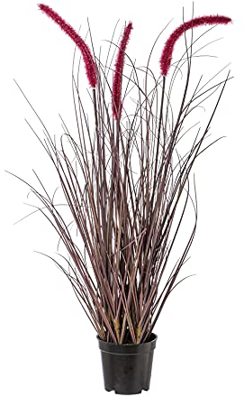 Kunstpflanze Pennisetum rubrum, GRASBUSCH IM Topf. Lampenputzergras, Federborstengras, künstlich ca 73 cm.