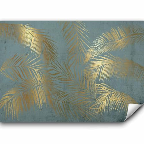 murando - Fototapete selbstklebend tropische Blätter, 343x256 cm, 3D-Effekt | Selbstklebend ohne Kleister, Full HD Druck, ideal fürs Wohn- oder Schlafzimmer, schnelle Montage, lichtbeständig, geruchsfrei