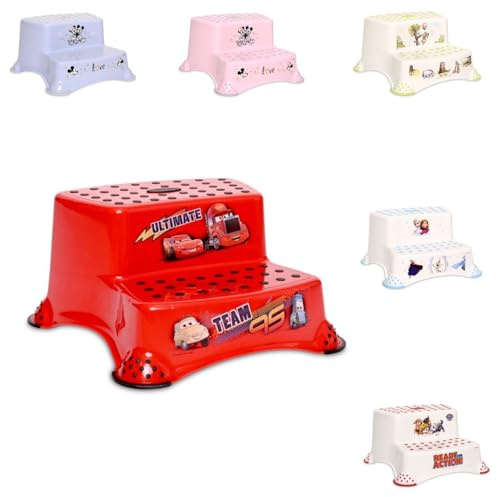 Lorelli Kinder Badhocker, zweistufig, Tritthocker, Gummi-Noppen, rutschfest, Farbe:rot
