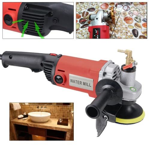 Lijadora profesional de piedra húmeda de 1400 W, pulidora en húmedo, edición de diamante, 1100 – 8100 rpm, regulación de velocidad continua, para granito, mármol y otros tipos de rocas