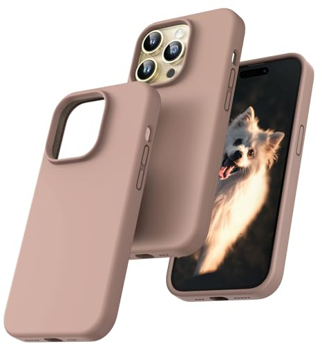 TOCOL Silicone for iPhone 14 Pro Case 6.1-Inch, Liquid Silicone Multi-Color Slim Silky-Soft Touch Anti-Scratch Shockproof Protective Phone Cover, Brown
