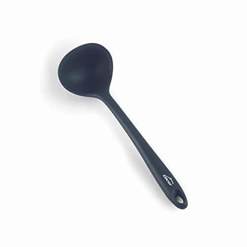 LACOR - 64466 - Cacillo Grey, Cucharón para Servir, Cacillo Silicona, Utensilios de Cocina, Mango Ergonómico, Antiadherente, Resistente a Altas Temperaturas, Apto para Lavavajillas, Longitud 29 cm